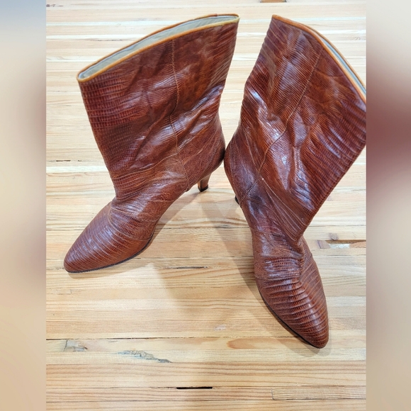 Vintage Ferraro Lizard Leather Boots - Picture 1 of 8
